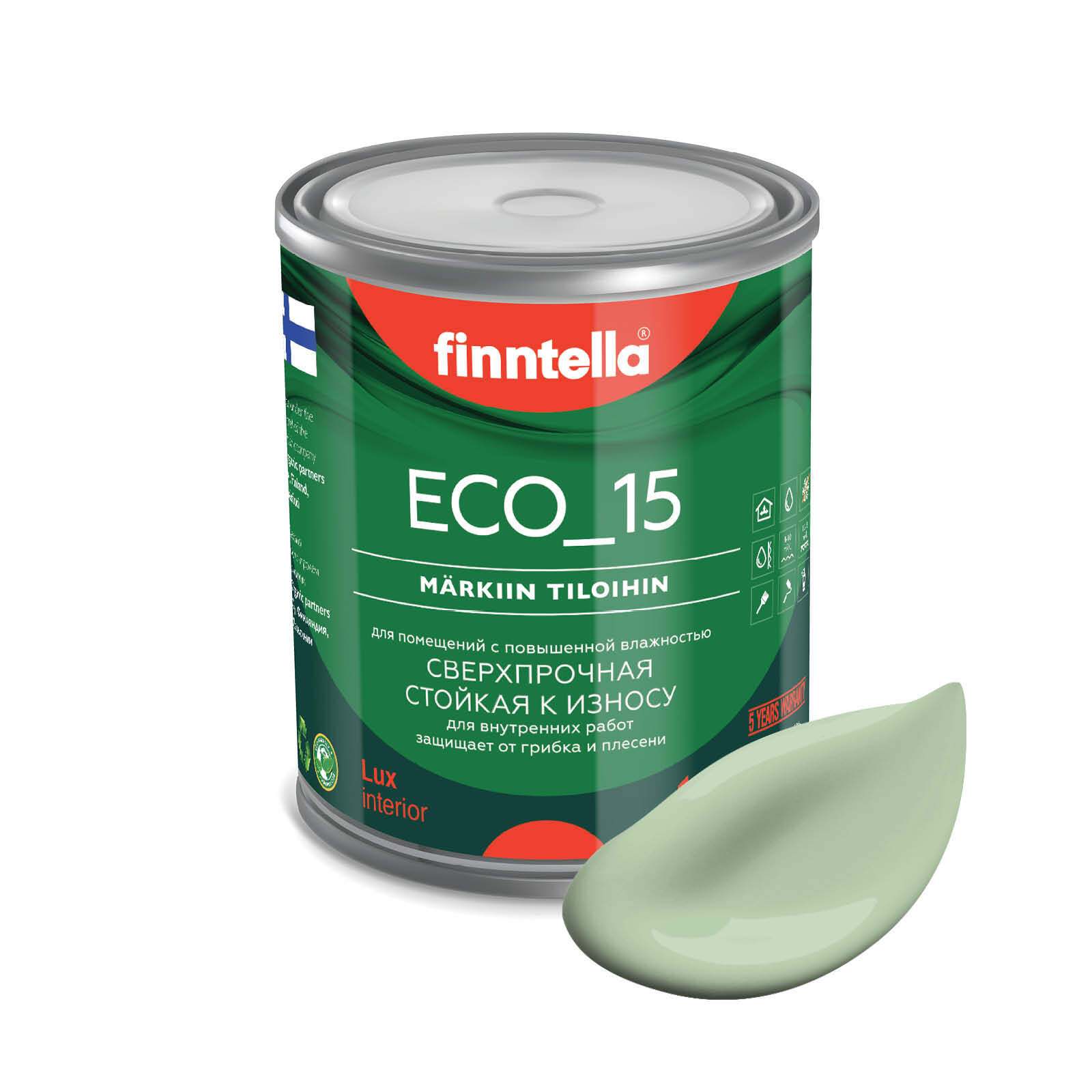 Специализированная краска для кухонь и ванных комнат FINNTELLA ECO_15 с полиуретаном, моющ, Зеленый, интерьерная ECO_15 гладкая для ванных комнат и кухни
Специализированная краска для кухонь и ванных комнат FINNTELLA ECO_15 с полиуретаном, моющ, Зеленый, интерьерная ECO_15 гладкая для ванных комнат и кухни