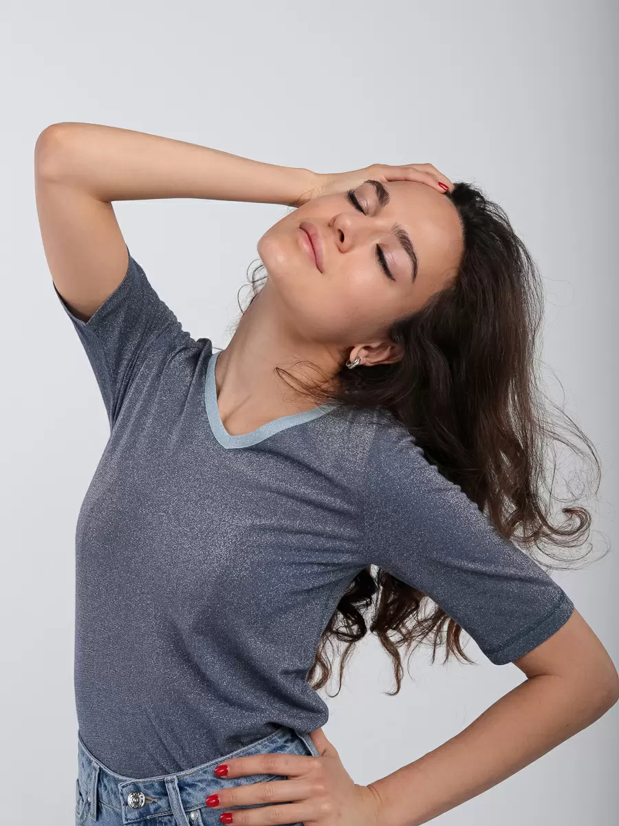 фото Футболка женская lecomte 621301385 синяя 38