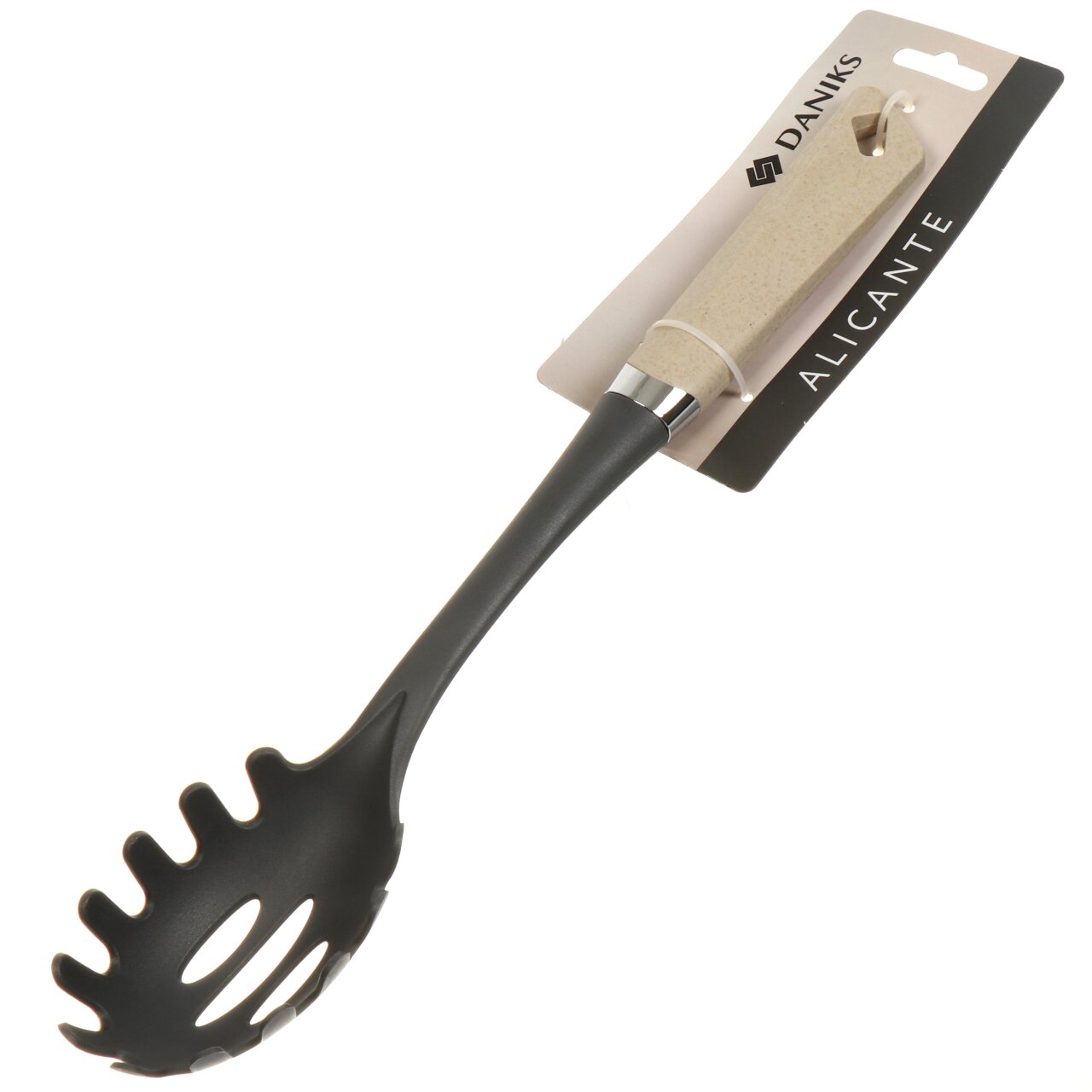 фото Ложка для спагетти нейлон пластиковая ручка бежевая daniks аликанте ja20200491-4