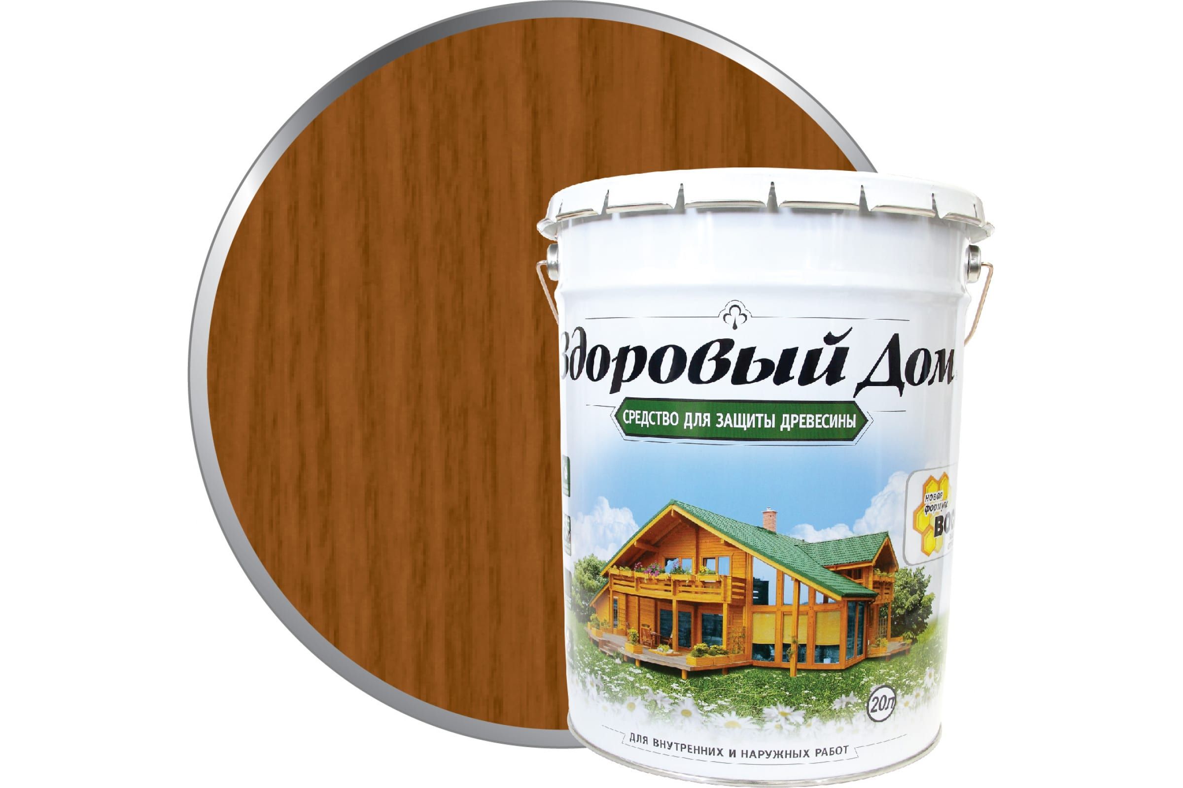 Здоровый дом деревозащитное средство Орех 20л Л-С 90000857555 
Здоровый дом деревозащитное средство Орех 20л Л-С 90000857555