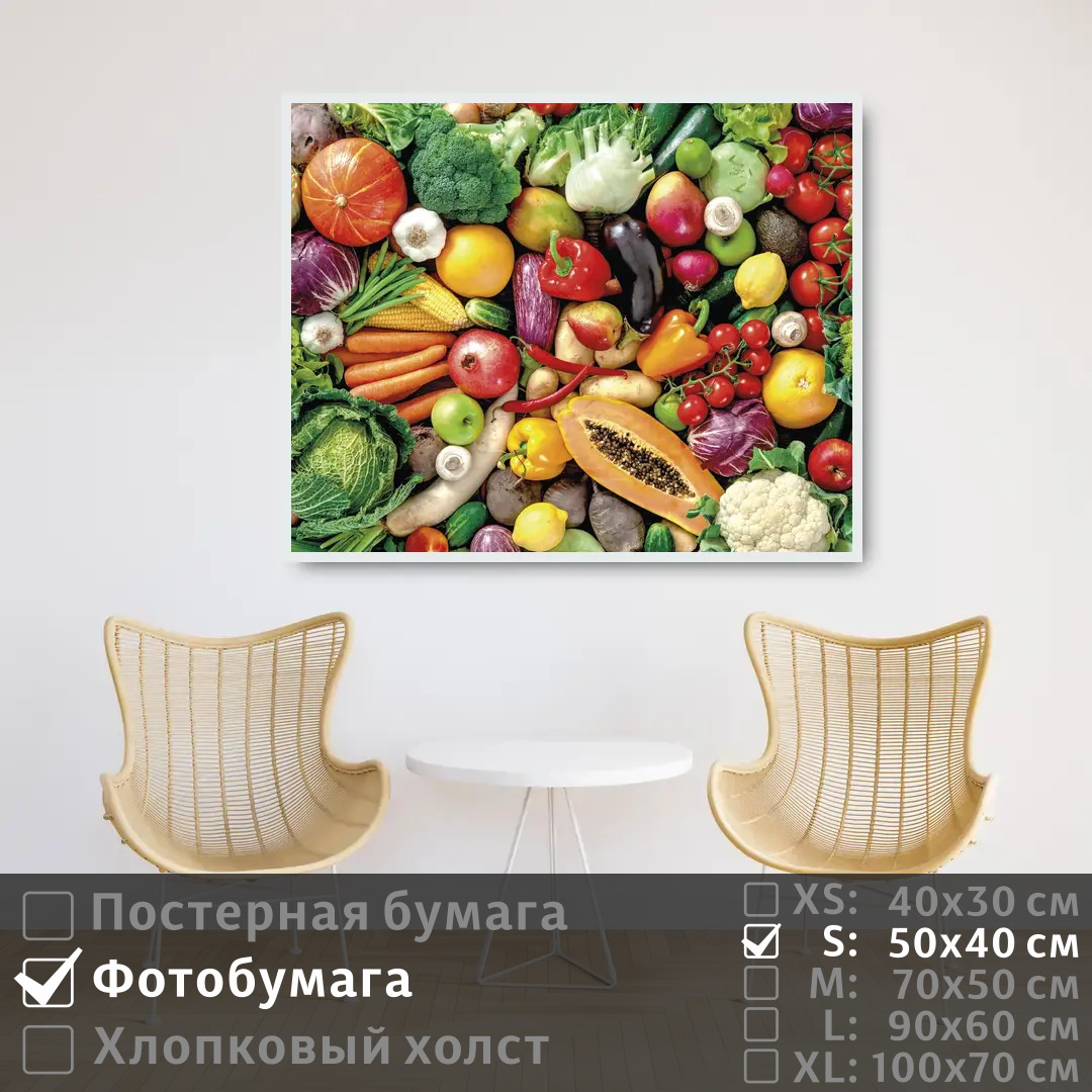 Постер на фотобумаге ПолиЦентр Красочные овощи и фрукты для здоровья 50х40 см, КрасочныеОвощиИФруктыДляЗдоровья
Постер на фотобумаге ПолиЦентр Красочные овощи и фрукты для здоровья 50х40 см, КрасочныеОвощиИФруктыДляЗдоровья