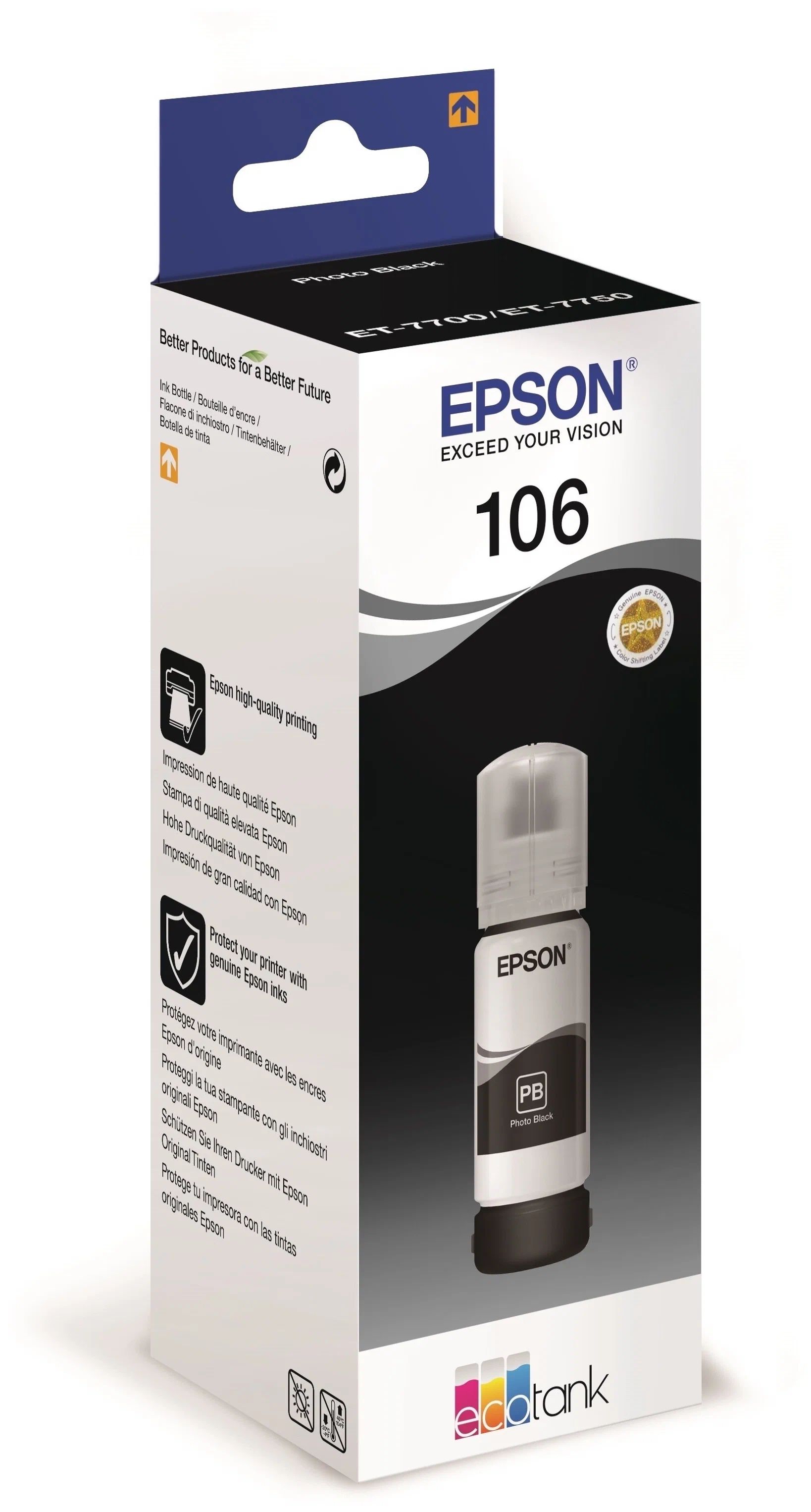 Картридж для струйного принтера Epson 106 (C13T00R140) черный матовый, оригинальный, 106
Картридж для струйного принтера Epson 106 (C13T00R140) черный матовый, оригинальный, 106