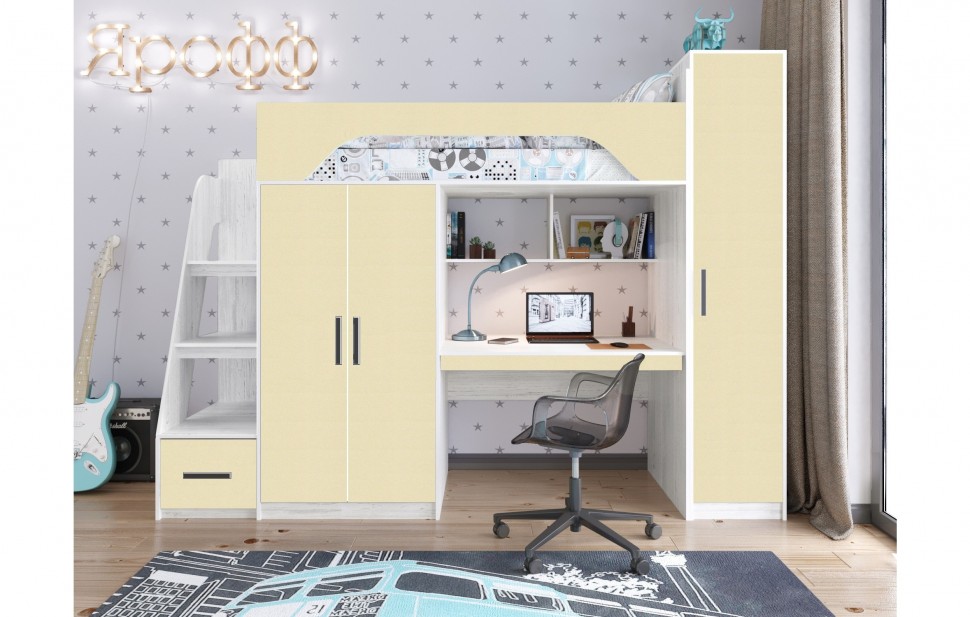 Ярофф Кровать-чердак Тея + Шкаф, винтерберг / зира, Кровать-чердак Тея + Шкаф, винтерберг / зира
Ярофф Кровать-чердак Тея + Шкаф, винтерберг / зира, Кровать-чердак Тея + Шкаф, винтерберг / зира