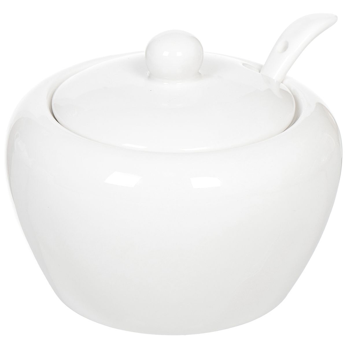 фото Сахарница 425 мл, керам, с ложкой, daniks, классика, y4-2750