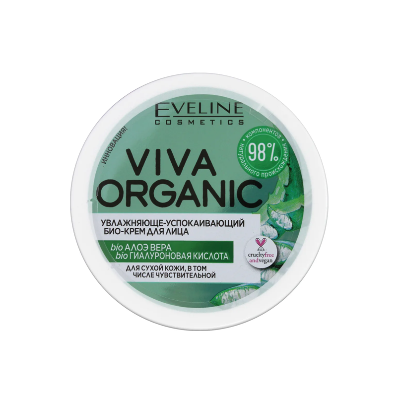 Крем для лица Eveline Cosmetics Viva Organic Увлажняюще-успокаивающий 100 мл
Крем для лица Eveline Cosmetics Viva Organic Увлажняюще-успокаивающий 100 мл