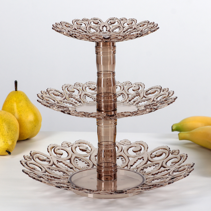 Фруктовница 3-х ярусная «Мелодия», d=16 см, 21 см, 27 см, цвет медный
Фруктовница 3-х ярусная «Мелодия», d=16 см, 21 см, 27 см, цвет медный