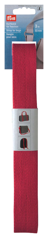 фото Лента-ремень для сумок prym 965186, ширина 32 мм, 100% хлопок, красный, 3м