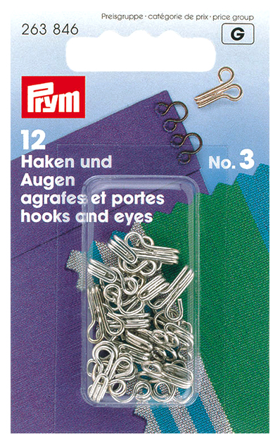 фото Крючки и петли prym 263846 латунь серебристый 12 шт