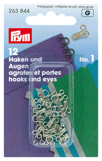 фото Крючки и петли prym 263844 латунь серебристый 12 шт