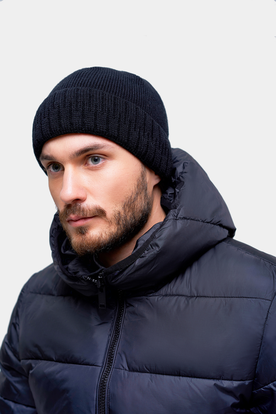 фото Шапка бини мужская baon b840598 black, р.58