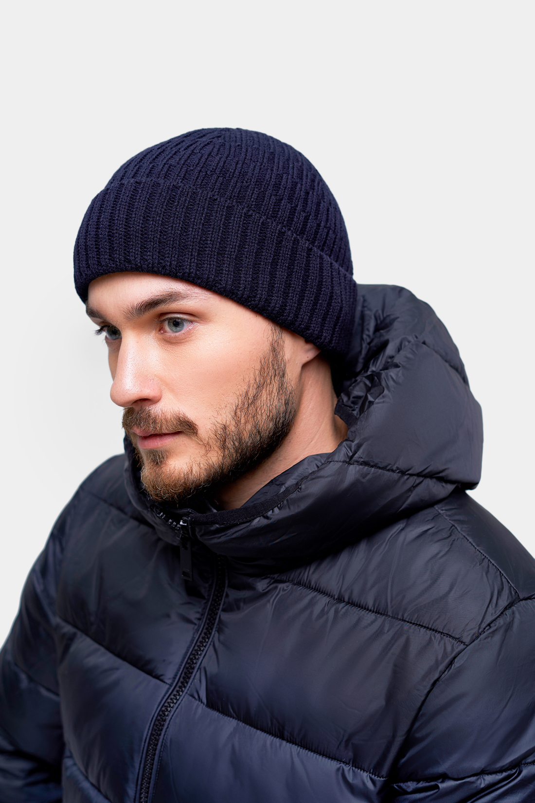 фото Шапка бини мужская baon b840566 deep navy, р.58