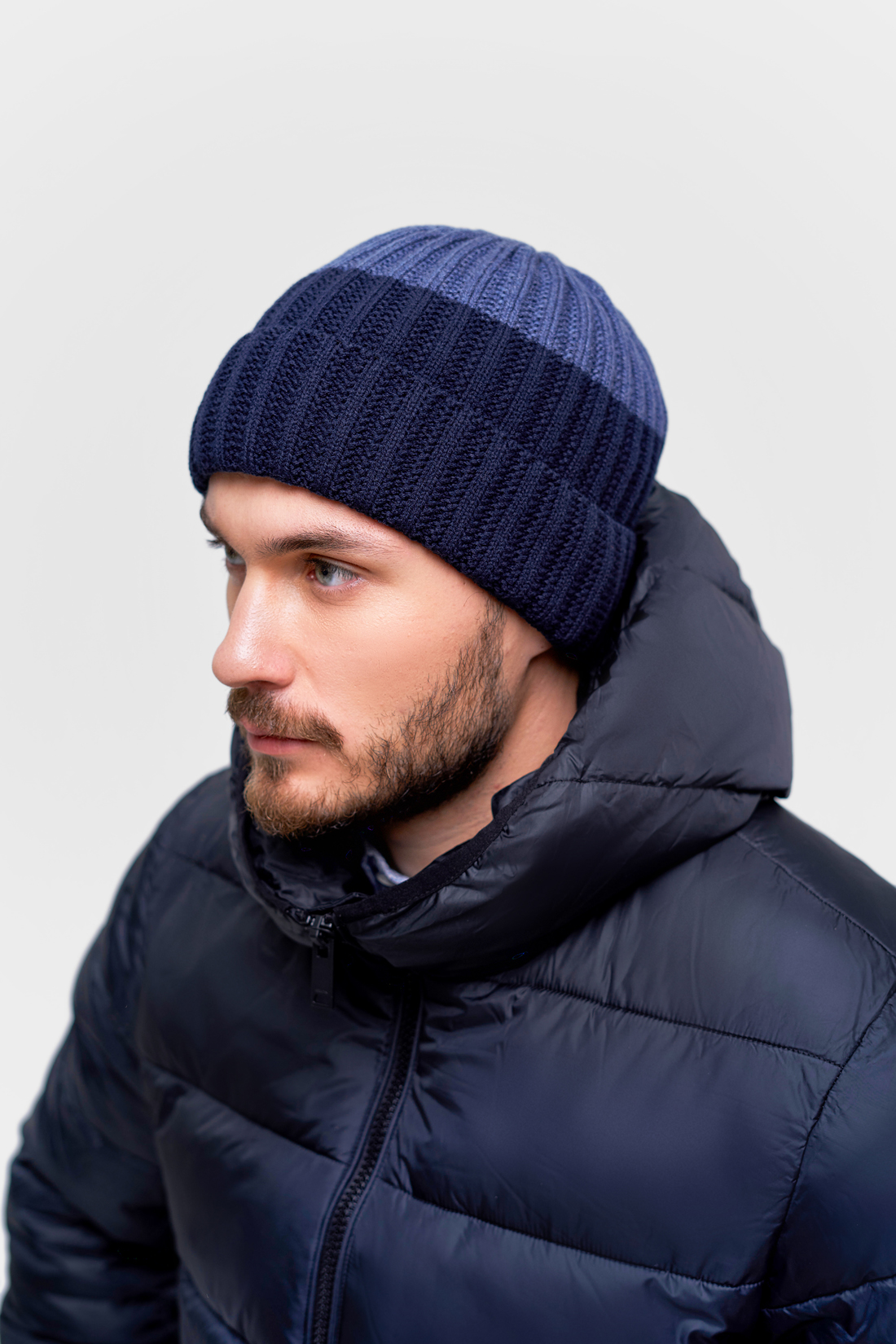 фото Шапка бини мужская baon b840576 deep navy, р.58