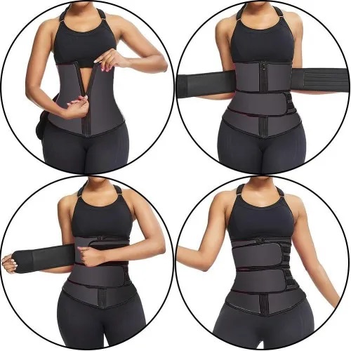 фото Корсет для тренировки waist training фитнес пояс для похудения, черный xl baziator