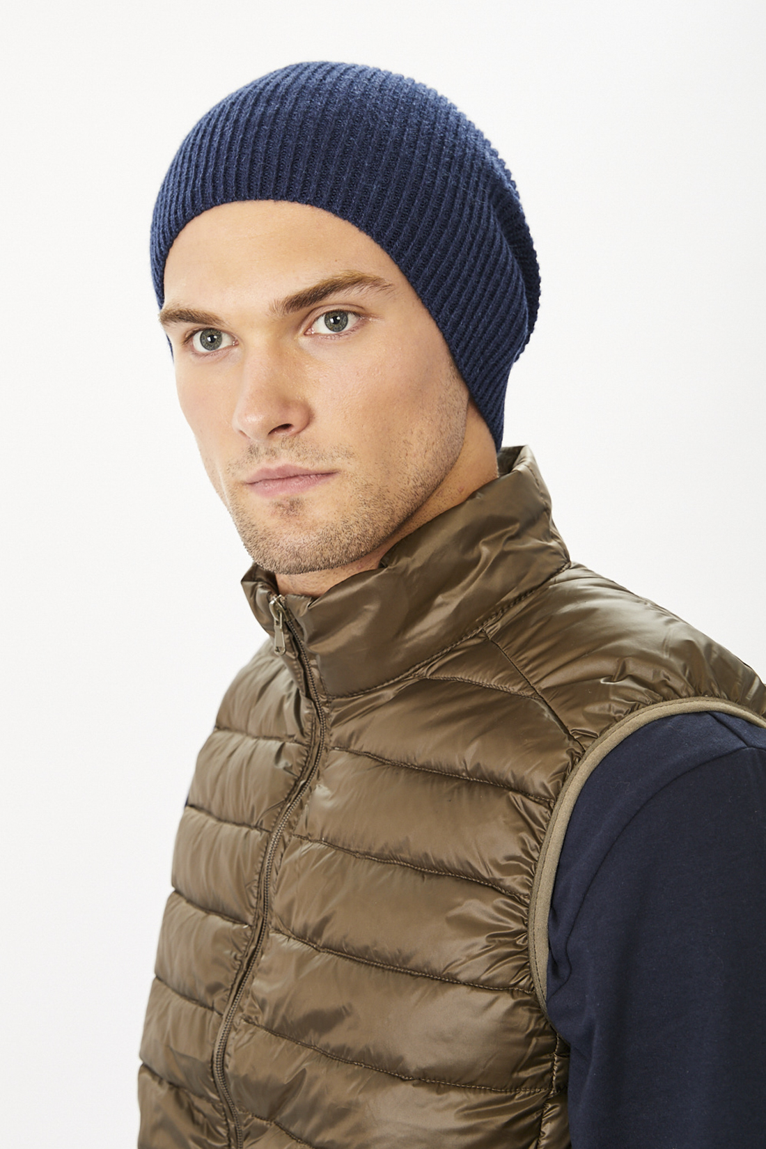 фото Шапка бини мужская baon b841518 deep navy, р.58