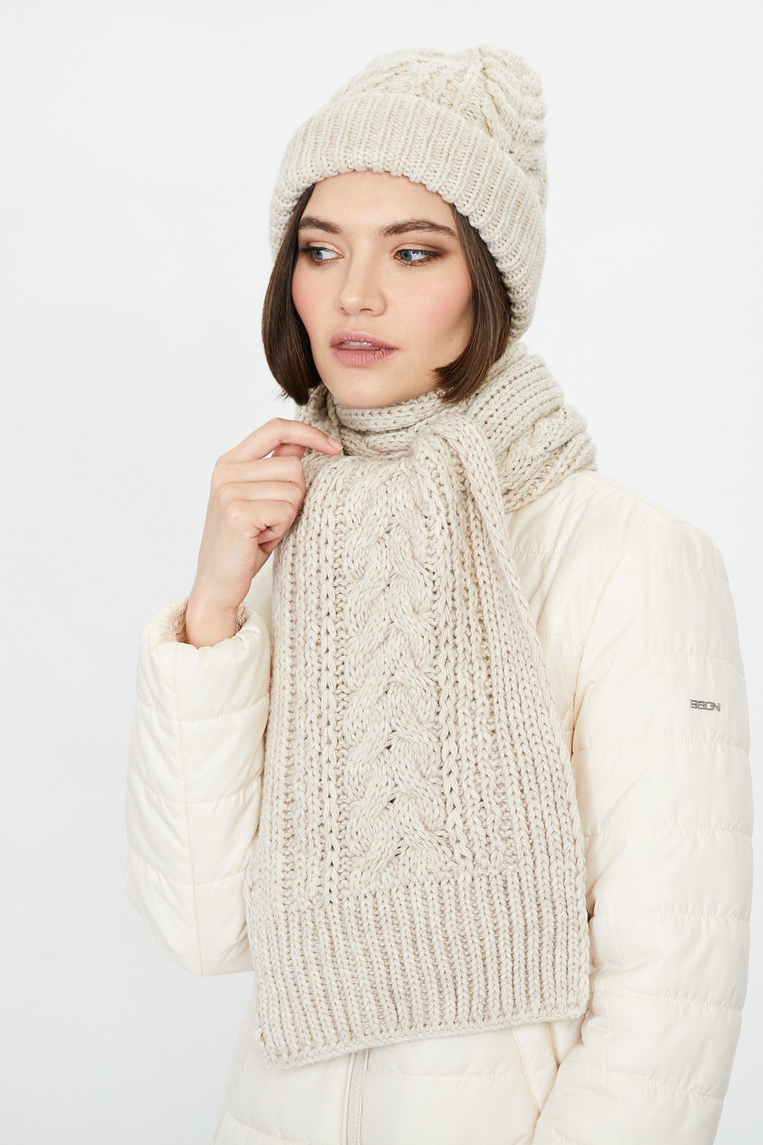 фото Шарф женский baon b351502 cold almond melange