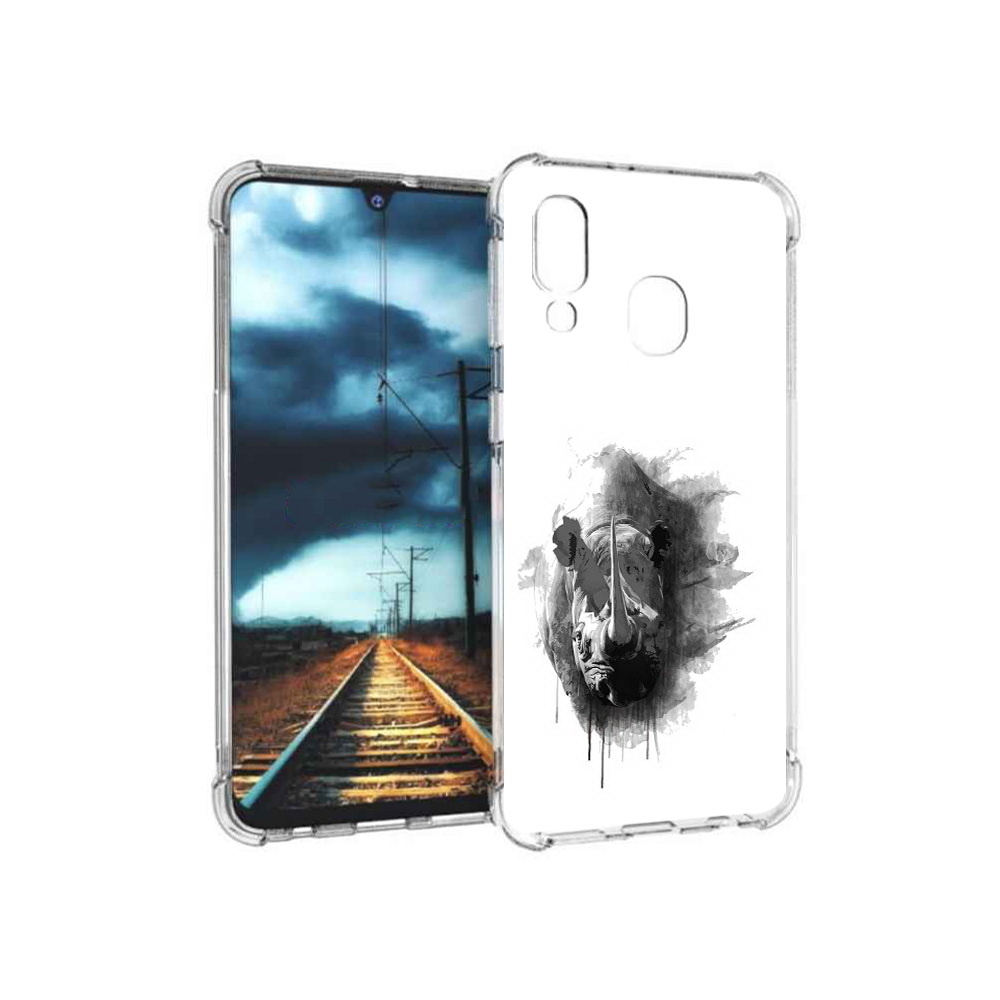 Чехол MyPads Tocco для Samsung Galaxy A40 носорог (PT128655.504.523), Прозрачный, Tocco 
Чехол MyPads Tocco для Samsung Galaxy A40 носорог (PT128655.504.523), Прозрачный, Tocco