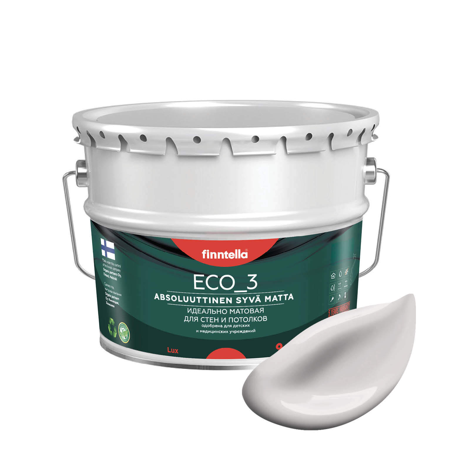 Краска интерьерная глубокоматовая ECO_3 wash and clean FINNTELLA моющаяся, цвет ARKUUS, 9л, Серый, матовая для стен моющаяся ECO 3, для обоев под покраску
Краска интерьерная глубокоматовая ECO_3 wash and clean FINNTELLA моющаяся, цвет ARKUUS, 9л, Серый, матовая для стен моющаяся ECO 3, для обоев под покраску
