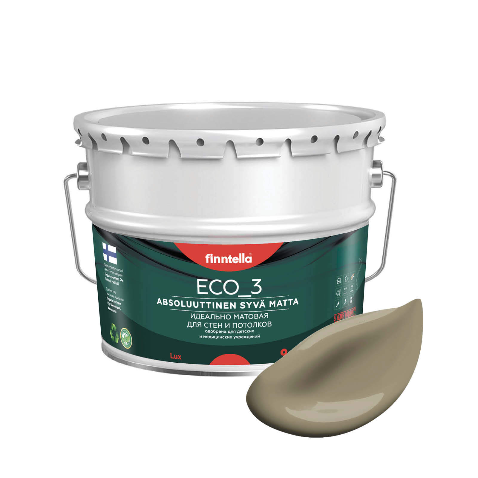 Краска интерьерная глубокоматовая ECO_3 wash and clean FINNTELLA моющаяся, цвет RUSKEA KHA, Коричневый, матовая для стен моющаяся ECO 3, для обоев под покраску
Краска интерьерная глубокоматовая ECO_3 wash and clean FINNTELLA моющаяся, цвет RUSKEA KHA, Коричневый, матовая для стен моющаяся ECO 3, для обоев под покраску