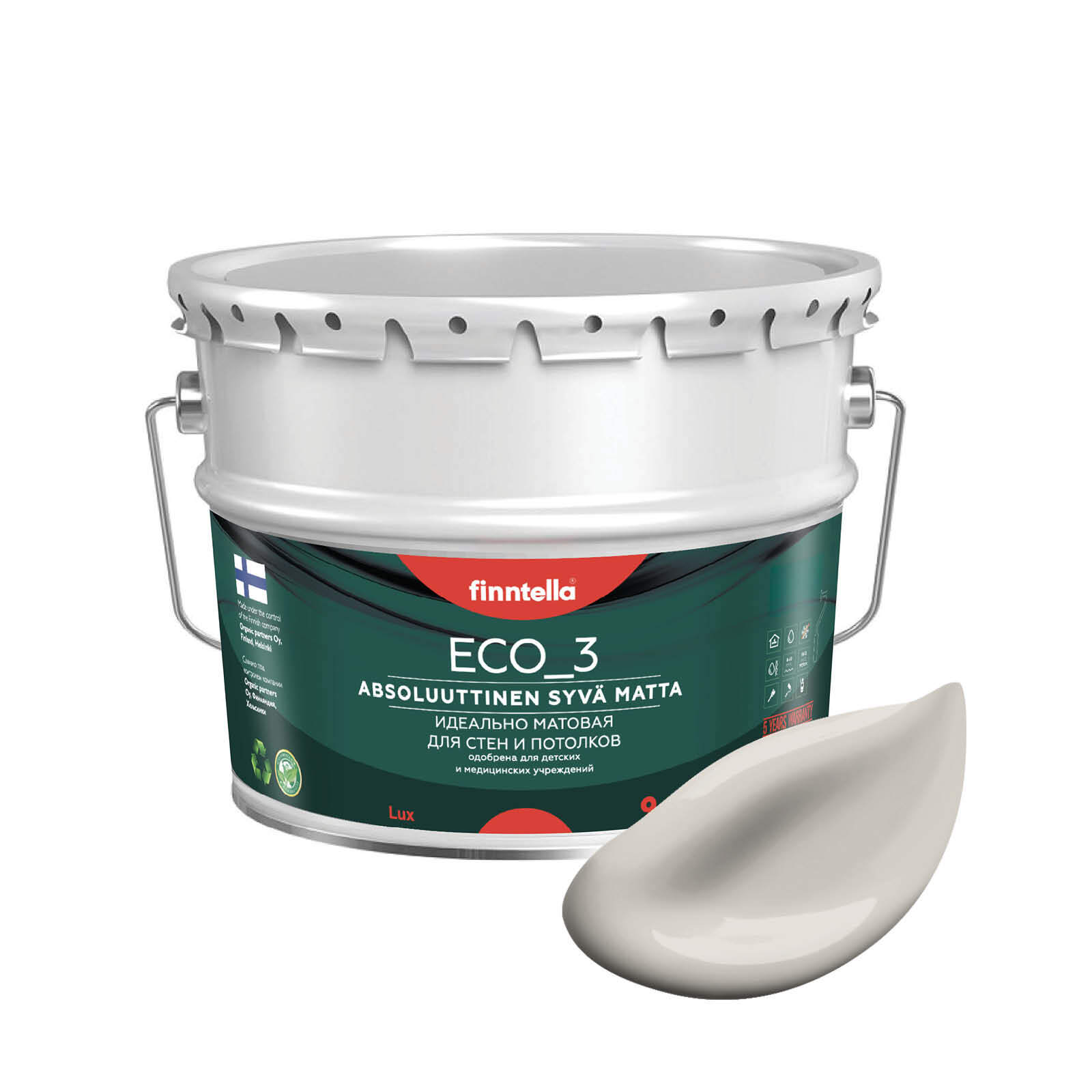 Краска интерьерная глубокоматовая ECO_3 wash and clean FINNTELLA моющаяся, цвет ROCK, 9л, Серый, матовая для стен моющаяся ECO 3, для обоев под покраску
Краска интерьерная глубокоматовая ECO_3 wash and clean FINNTELLA моющаяся, цвет ROCK, 9л, Серый, матовая для стен моющаяся ECO 3, для обоев под покраску