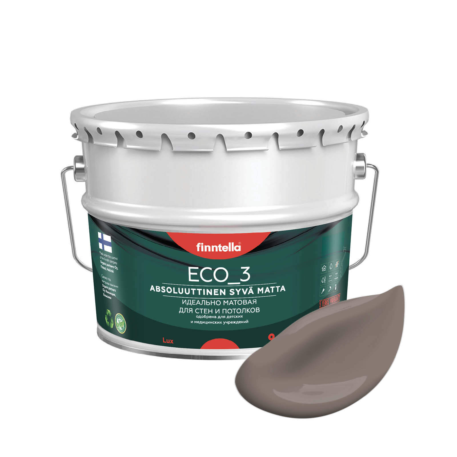 Краска интерьерная глубокоматовая ECO_3 wash and clean FINNTELLA моющаяся, цвет MAITOSUKLA, Коричневый, матовая для стен моющаяся ECO 3, для обоев под покраску
Краска интерьерная глубокоматовая ECO_3 wash and clean FINNTELLA моющаяся, цвет MAITOSUKLA, Коричневый, матовая для стен моющаяся ECO 3, для обоев под покраску
