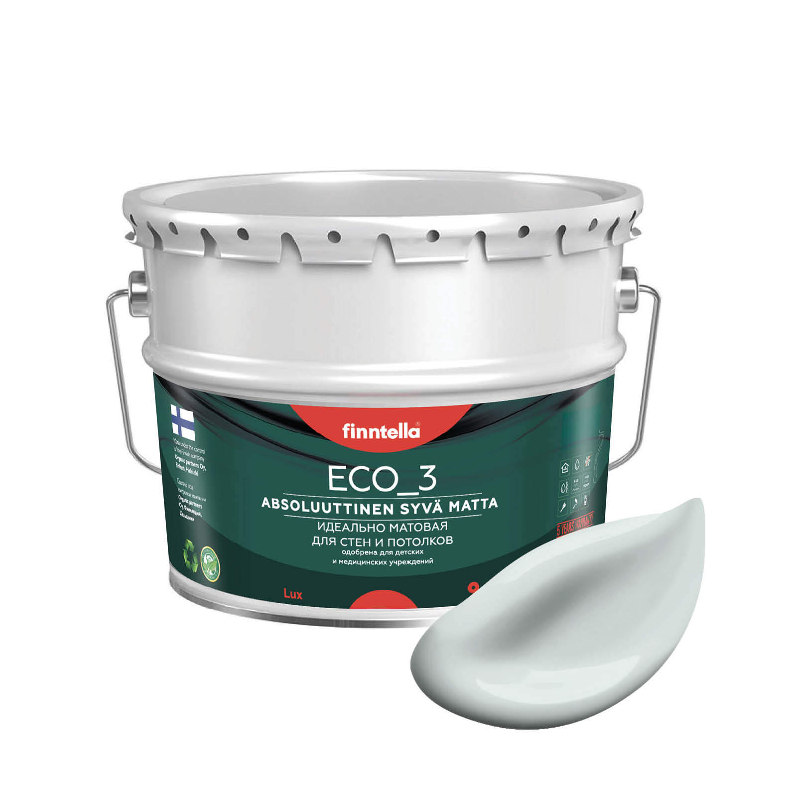 Краска интерьерная глубокоматовая ECO_3 wash and clean FINNTELLA моющаяся, цвет ISLANTI, 9, Белый, матовая для стен моющаяся ECO 3, для обоев под покраску
Краска интерьерная глубокоматовая ECO_3 wash and clean FINNTELLA моющаяся, цвет ISLANTI, 9, Белый, матовая для стен моющаяся ECO 3, для обоев под покраску