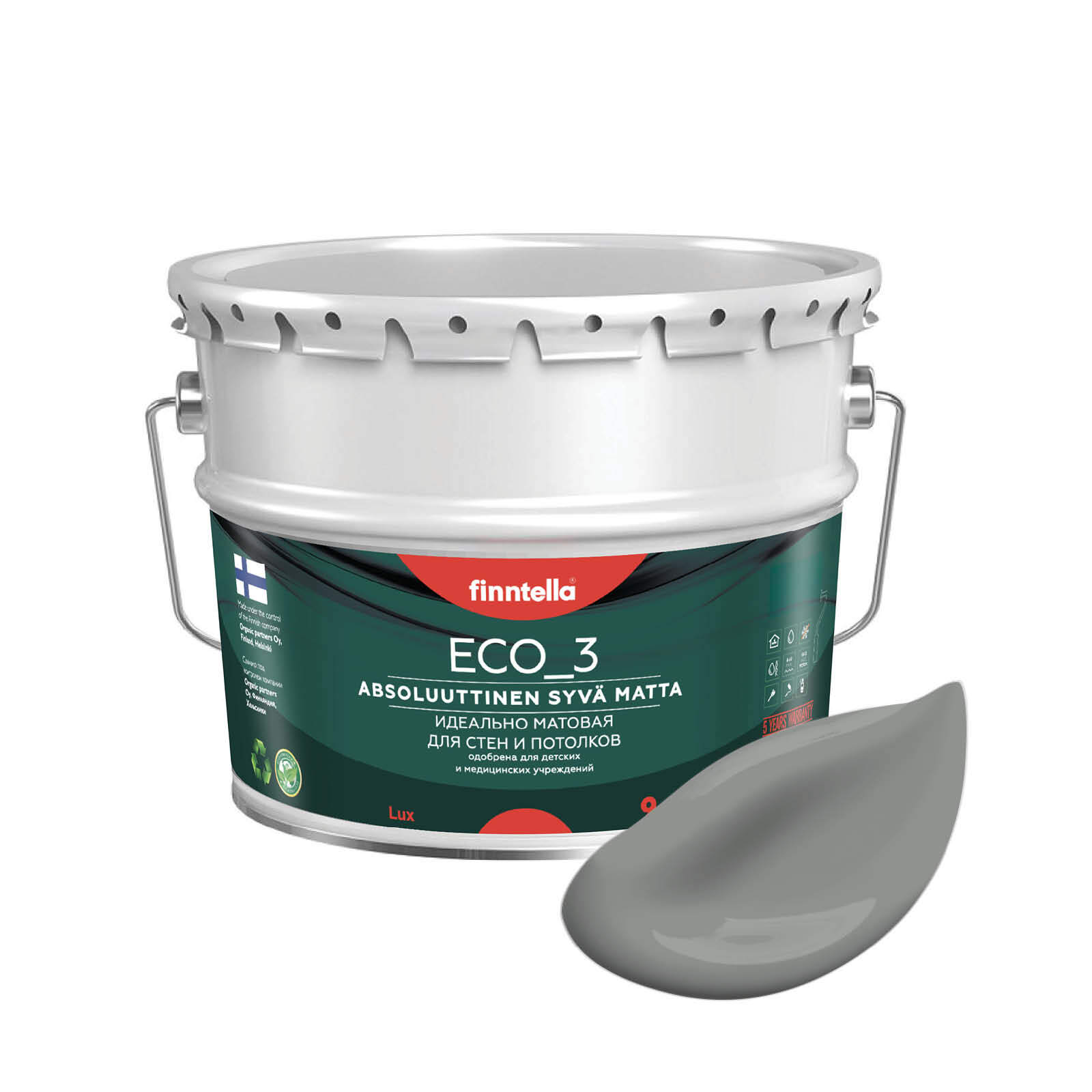 Краска интерьерная глубокоматовая ECO_3 wash and clean FINNTELLA моющаяся, цвет KIVIA, 9л, Серый, матовая для стен моющаяся ECO 3, для обоев под покраску
Краска интерьерная глубокоматовая ECO_3 wash and clean FINNTELLA моющаяся, цвет KIVIA, 9л, Серый, матовая для стен моющаяся ECO 3, для обоев под покраску