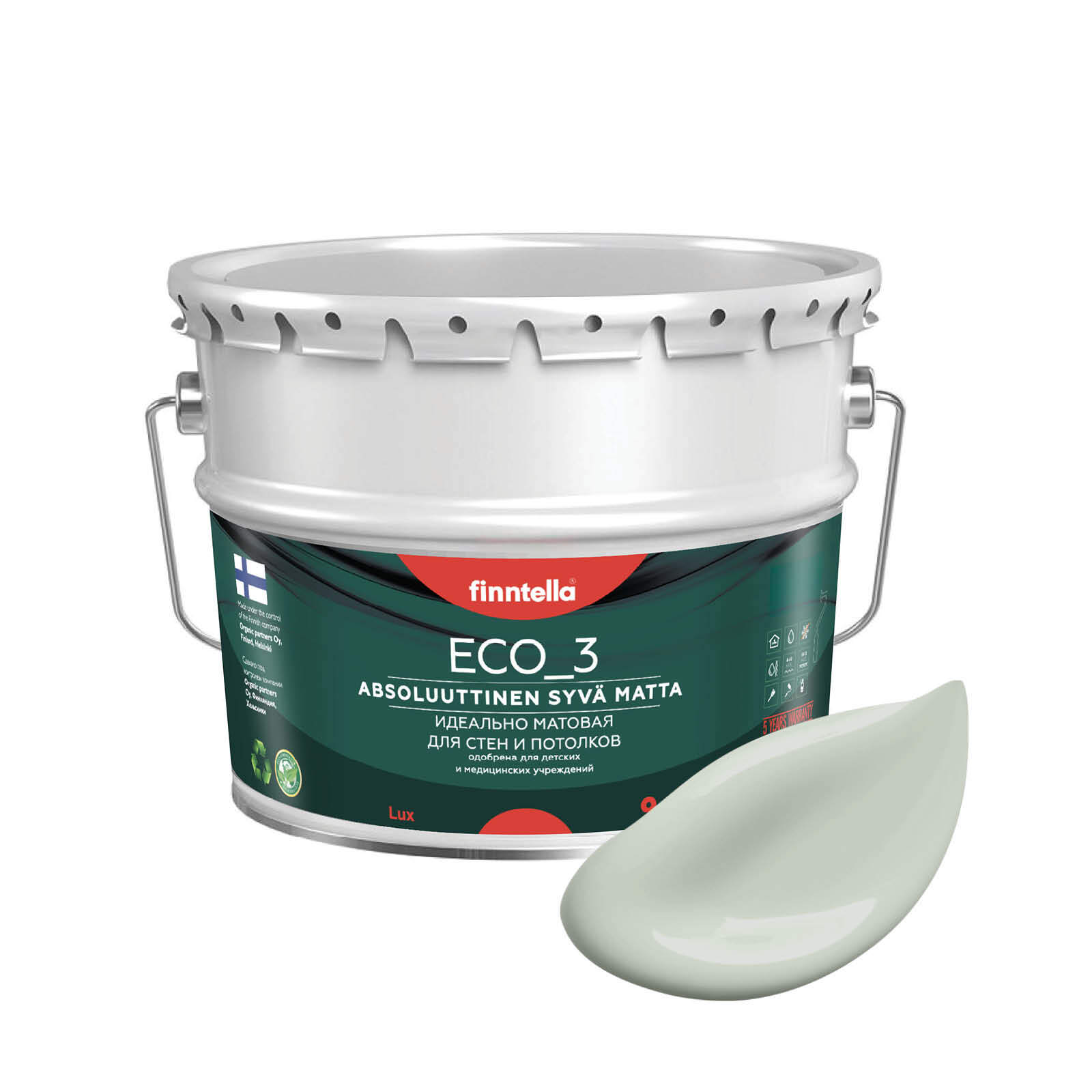 Краска интерьерная глубокоматовая ECO_3 wash and clean FINNTELLA моющаяся, цвет AKAATTI, 9, Белый, матовая для стен моющаяся ECO 3, для обоев под покраску
Краска интерьерная глубокоматовая ECO_3 wash and clean FINNTELLA моющаяся, цвет AKAATTI, 9, Белый, матовая для стен моющаяся ECO 3, для обоев под покраску