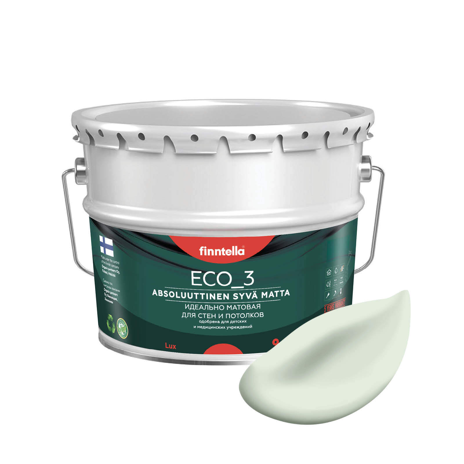Краска интерьерная глубокоматовая ECO_3 wash and clean FINNTELLA моющаяся, KALPEA бледно-з, Зеленый, матовая для стен моющаяся ECO 3, для обоев под покраску
Краска интерьерная глубокоматовая ECO_3 wash and clean FINNTELLA моющаяся, KALPEA бледно-з, Зеленый, матовая для стен моющаяся ECO 3, для обоев под покраску