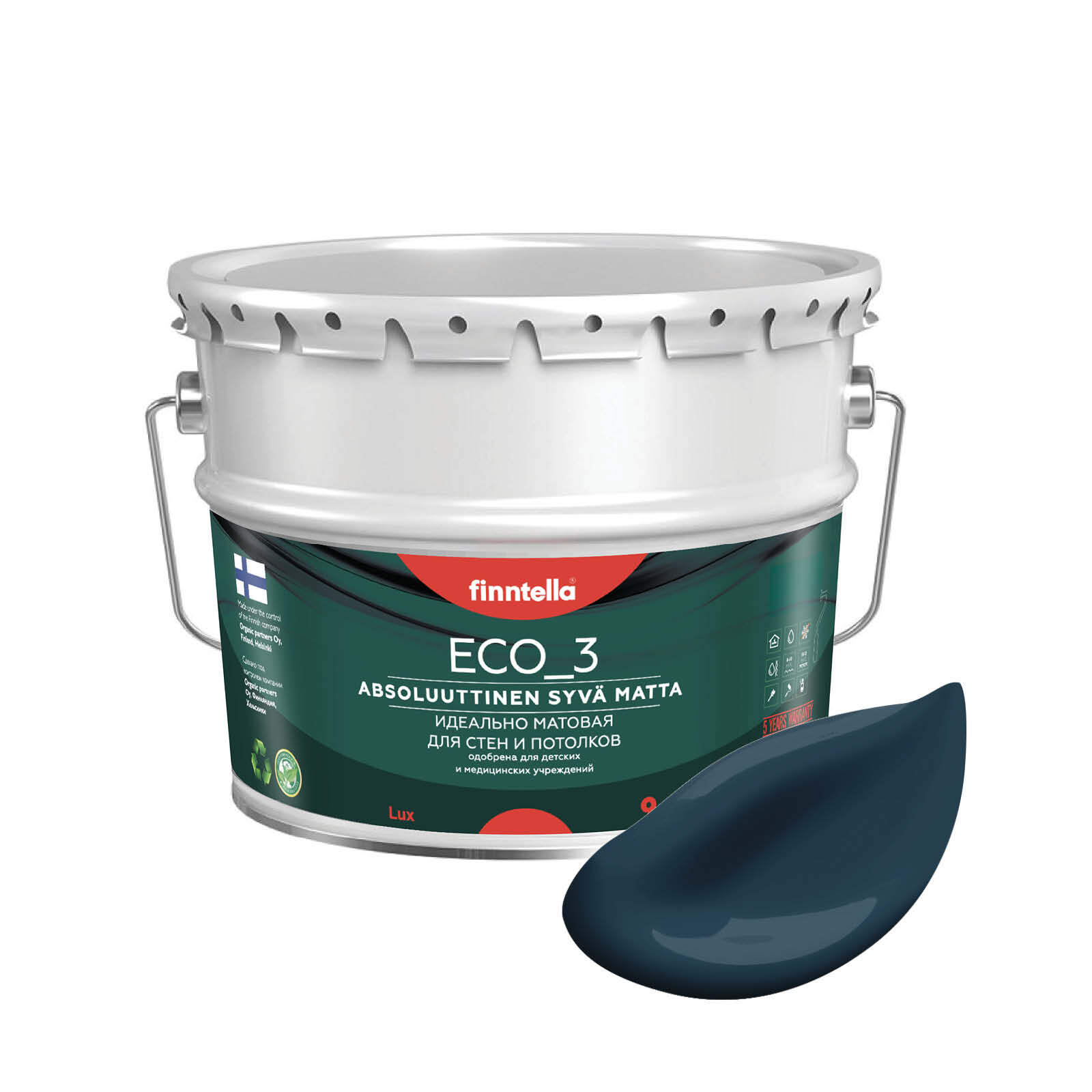 Краска интерьерная глубокоматовая ECO_3 wash and clean FINNTELLA моющаяся, цвет YО, 9л, Синий, матовая для стен моющаяся ECO 3, для обоев под покраску
Краска интерьерная глубокоматовая ECO_3 wash and clean FINNTELLA моющаяся, цвет YО, 9л, Синий, матовая для стен моющаяся ECO 3, для обоев под покраску
