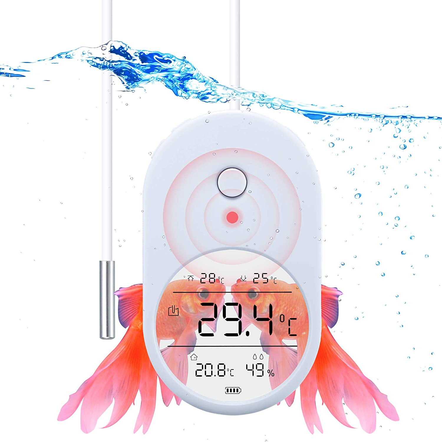 фото Электронный термометр для рыб zoowell smart белый