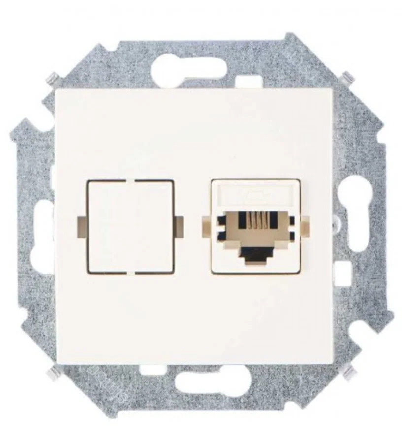 фото Розетка тлф 1-ая rj11, винт.зажим 15 бежевая simon