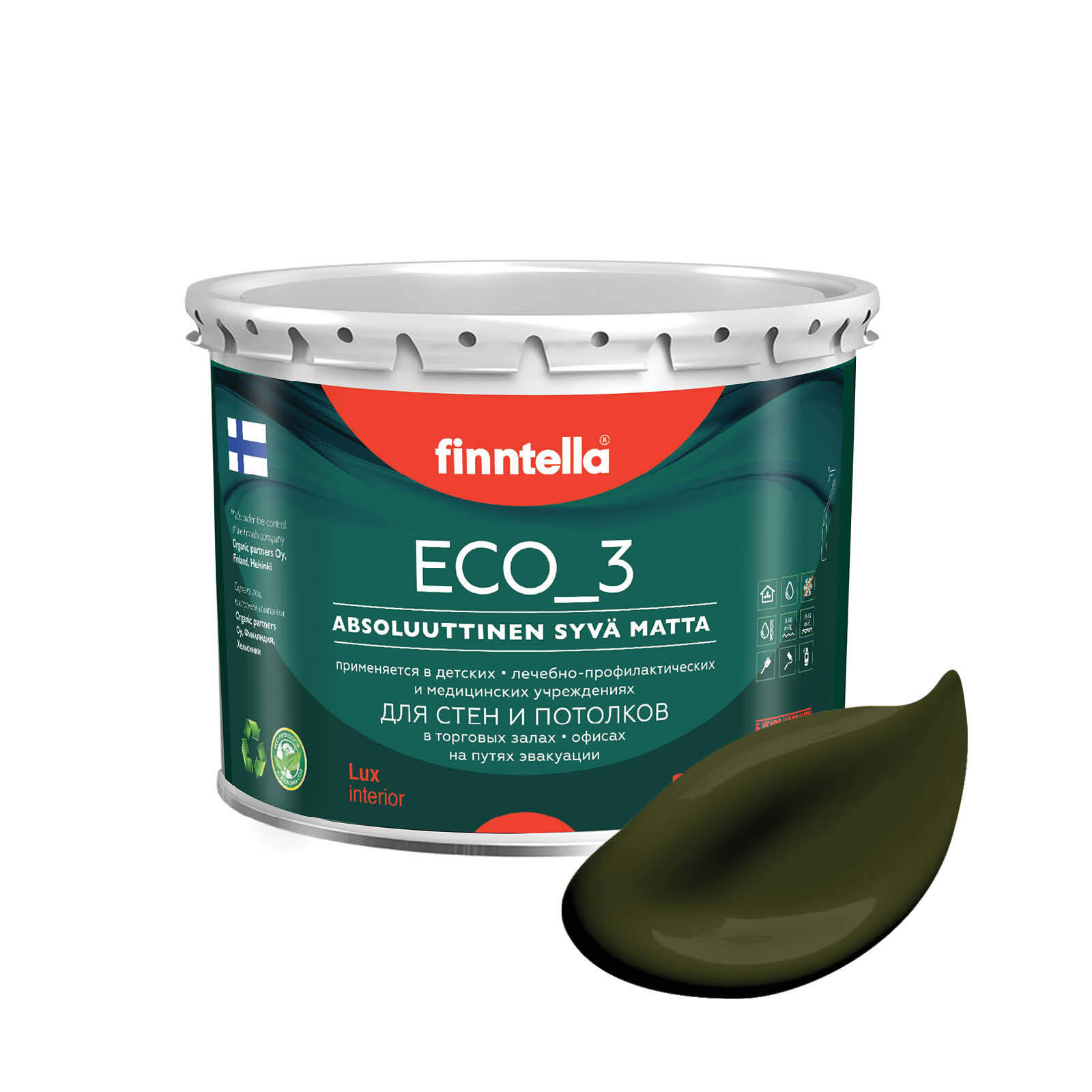 Краска интерьерная глубокоматовая ECO_3 wash and clean FINNTELLA моющаяся, цвет KOMBU, 2,7, Зеленый, матовая для стен моющаяся ECO 3, для обоев под покраску
Краска интерьерная глубокоматовая ECO_3 wash and clean FINNTELLA моющаяся, цвет KOMBU, 2,7, Зеленый, матовая для стен моющаяся ECO 3, для обоев под покраску