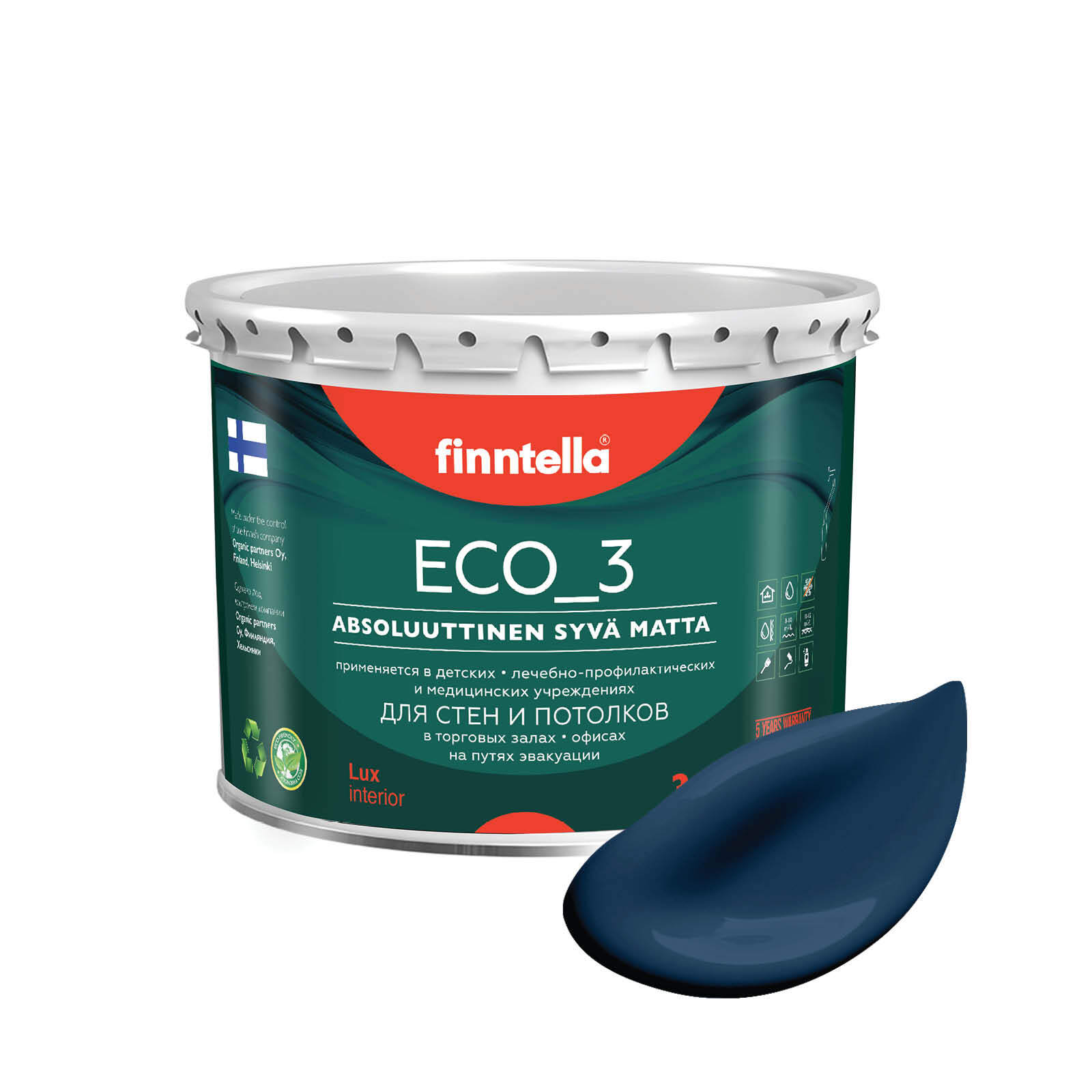 Краска интерьерная глубокоматовая ECO_3 wash and clean FINNTELLA моющаяся, цвет KESKIYO, 2, Синий, матовая для стен моющаяся ECO 3, для обоев под покраску
Краска интерьерная глубокоматовая ECO_3 wash and clean FINNTELLA моющаяся, цвет KESKIYO, 2, Синий, матовая для стен моющаяся ECO 3, для обоев под покраску