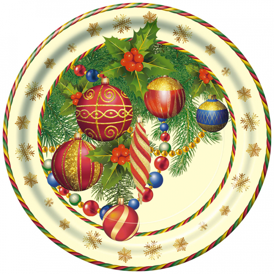 фото Тарелка одноразовая bgreen елочные украшения 23 см