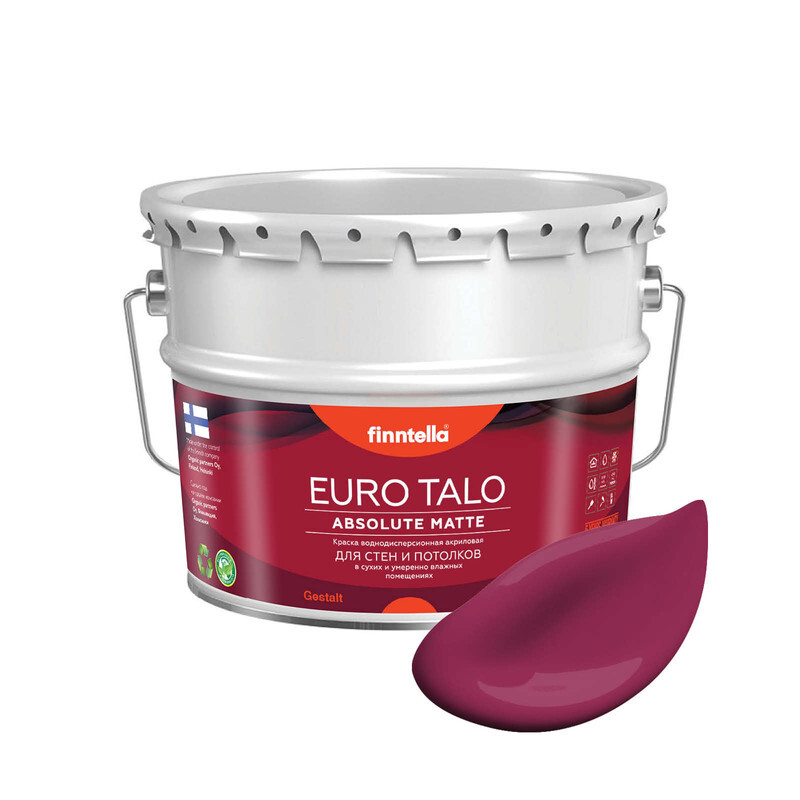 Краска EURO TALO, KIRSIKKA светлая вишня, 9л, Бордовый, экстраматовая EURO TALO FlatMatte для гостиной и спальни
Краска EURO TALO, KIRSIKKA светлая вишня, 9л, Бордовый, экстраматовая EURO TALO FlatMatte для гостиной и спальни