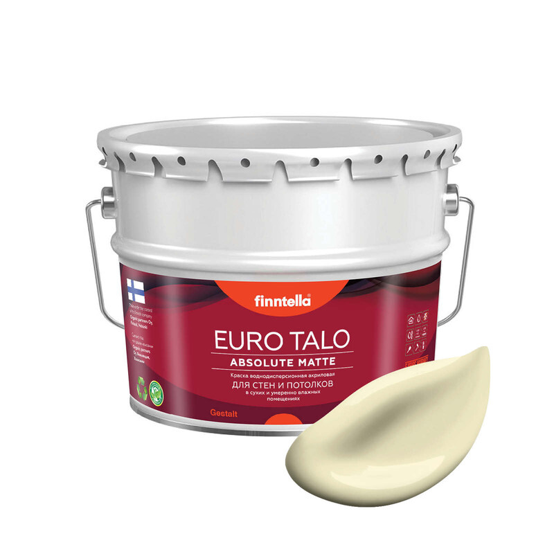 Краска EURO TALO, цвет IVORY, 9л, Желтый, экстраматовая EURO TALO FlatMatte для гостиной и спальни
Краска EURO TALO, цвет IVORY, 9л, Желтый, экстраматовая EURO TALO FlatMatte для гостиной и спальни