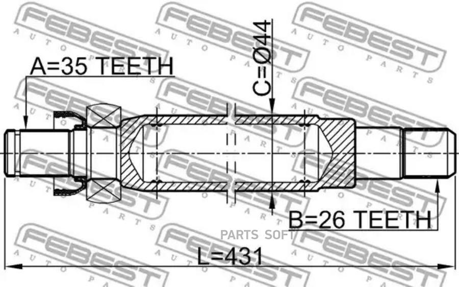FEBEST Полуось R 26x431x35 FORD MONDEO GE 2000-2007 FEBEST 2112-GEMT FEBEST 2112-GEMT
FEBEST Полуось R 26x431x35 FORD MONDEO GE 2000-2007 FEBEST 2112-GEMT FEBEST 2112-GEMT