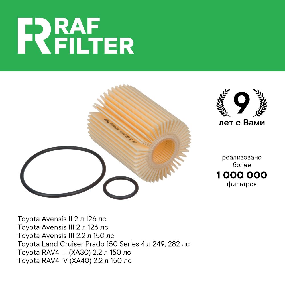 Фильтр масляный RAF Filter ROF061K Toyota Land Cruiser Prado 150, RAV4 30 40, Avensis 3
Фильтр масляный RAF Filter ROF061K Toyota Land Cruiser Prado 150, RAV4 30 40, Avensis 3
