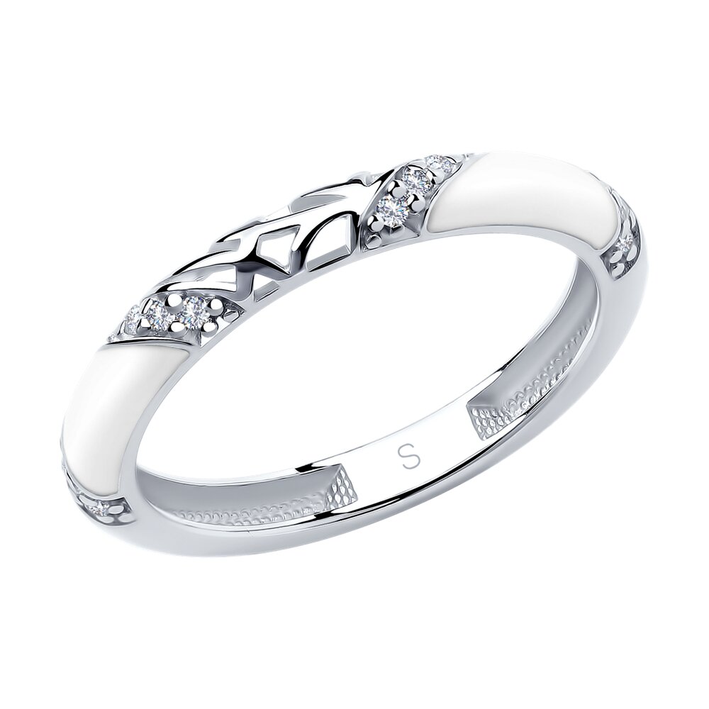 фото Кольцо из серебра с фианитом р. 19 sokolov 94011336