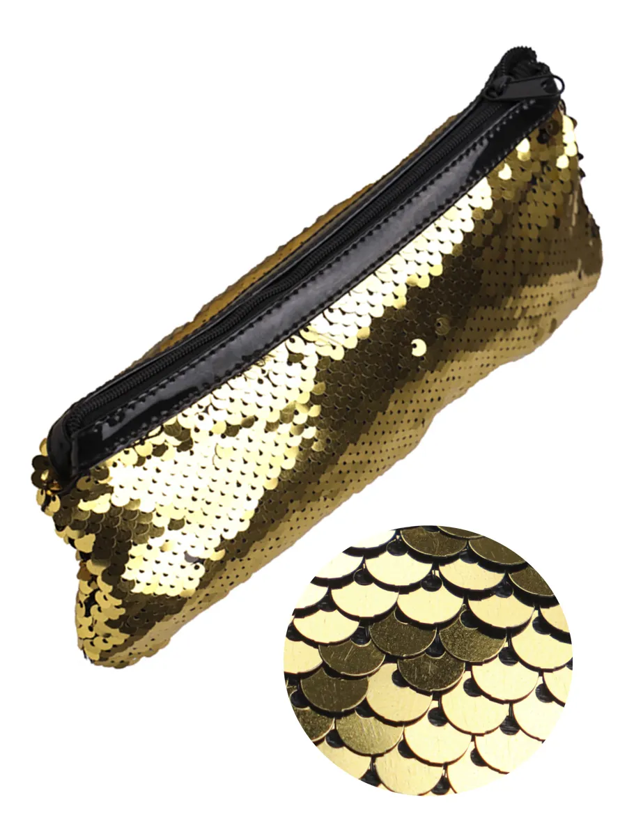 фото Пенал-косметичка proff press золотые пайетки пн-5310