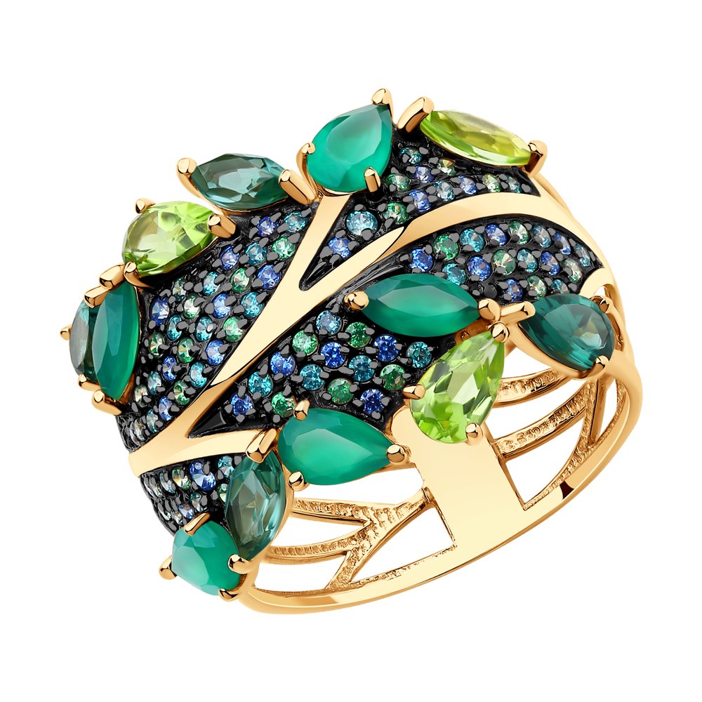 фото Кольцо из красного золота с ситаллом р. 20 sokolov 715665