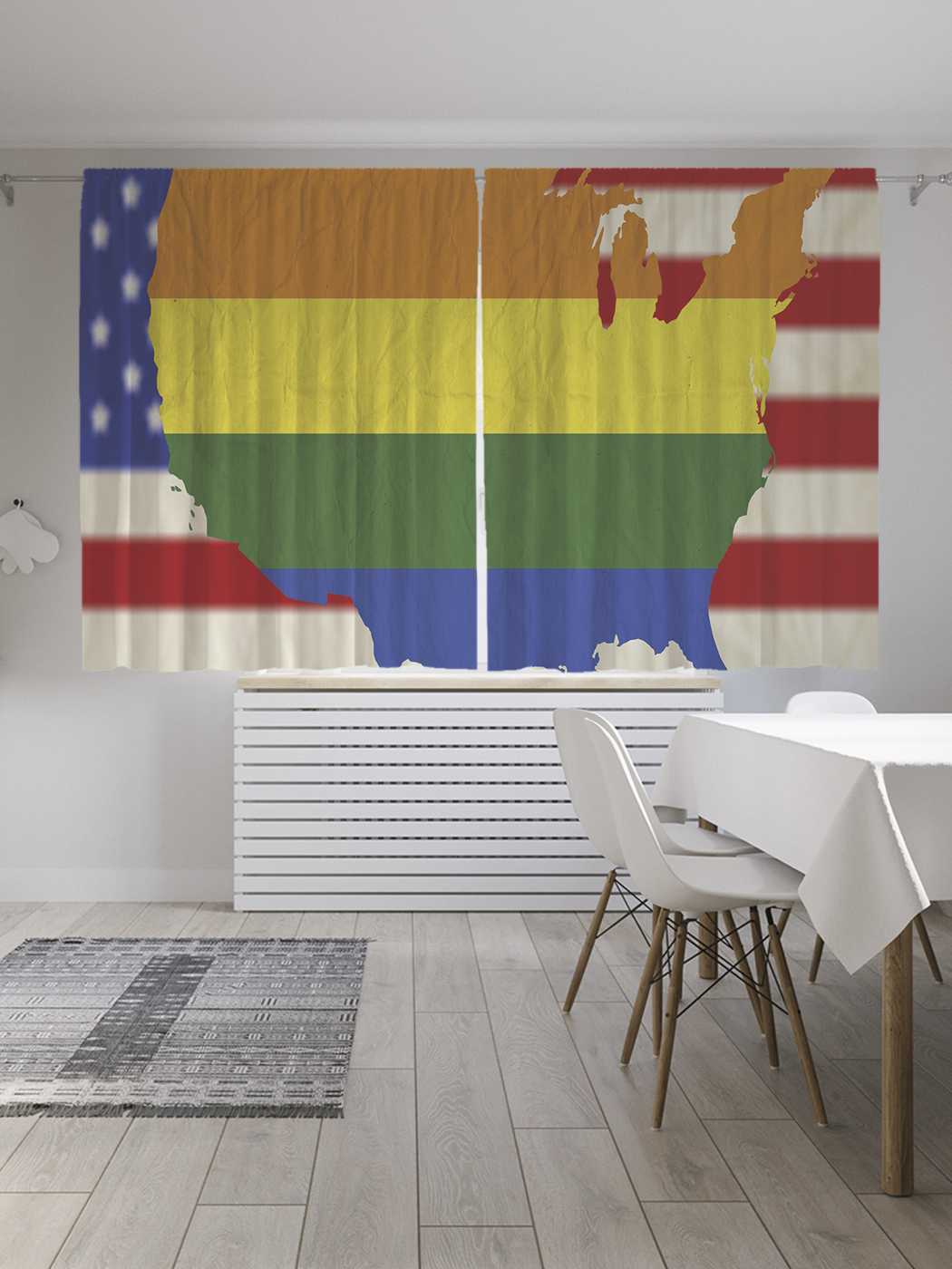 Шторы JoyArty с фотопечатью "Радужная карта на флаге США" из сатена, 290х180 см, Радужная карта на флаге США
Шторы JoyArty с фотопечатью "Радужная карта на флаге США" из сатена, 290х180 см, Радужная карта на флаге США