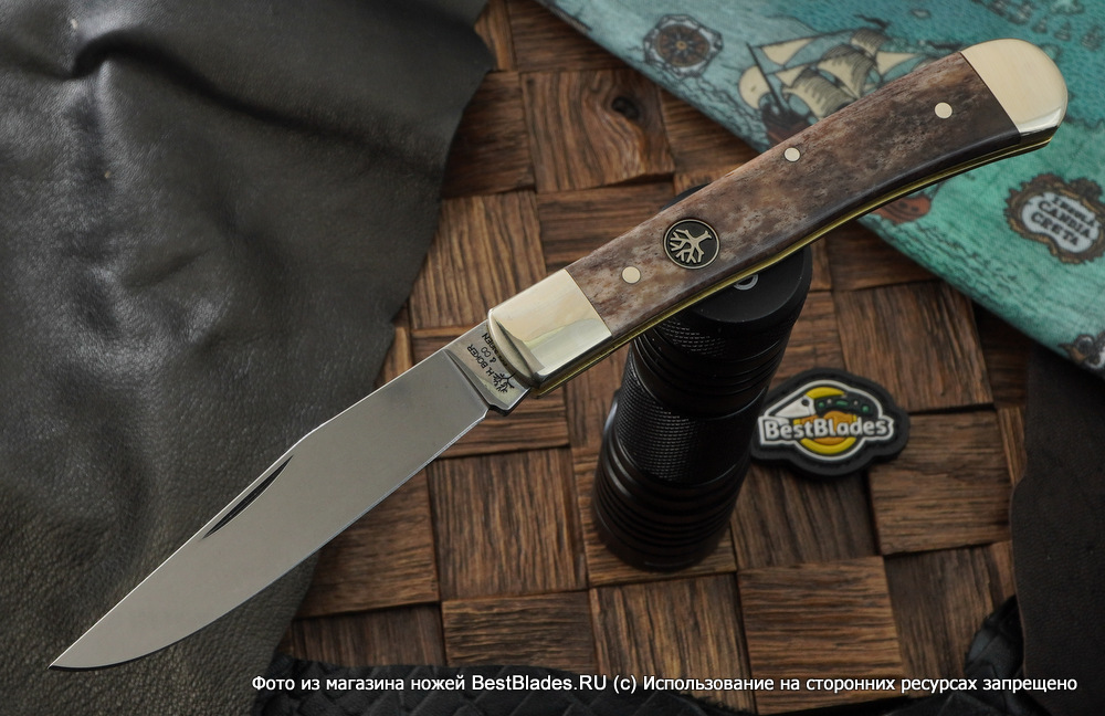 фото Классический складной нож boker trapper bone buckskin