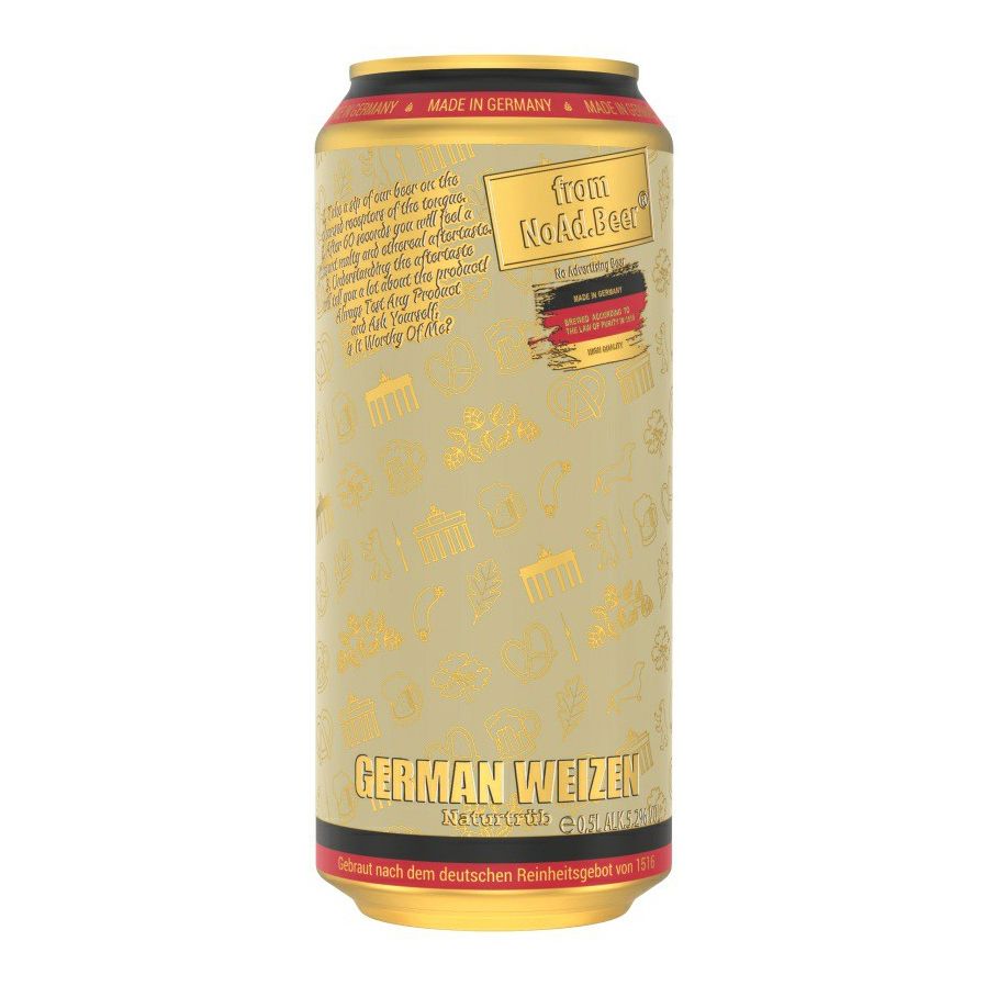 Пиво NoAd.Beer German Weizen неосветленное нефильтрованное пастеризованное 5,2% 0,5 л, Светлое
Пиво NoAd.Beer German Weizen неосветленное нефильтрованное пастеризованное 5,2% 0,5 л, Светлое