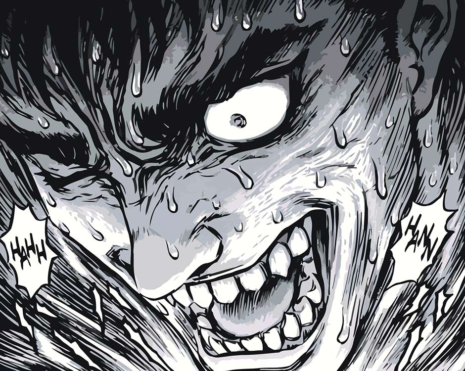 Картина по номерам Цветное Берсерк Berserk манга аниме: Гатс чб 
Картина по номерам Цветное Берсерк Berserk манга аниме: Гатс чб