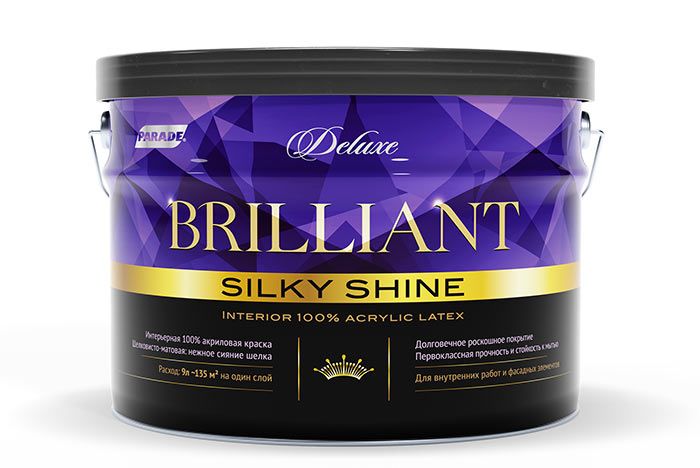 Краска интерьерная PARADE Deluxe Brilliant Silky Shine 100% акриловая База C 9л, Белый
Краска интерьерная PARADE Deluxe Brilliant Silky Shine 100% акриловая База C 9л, Белый