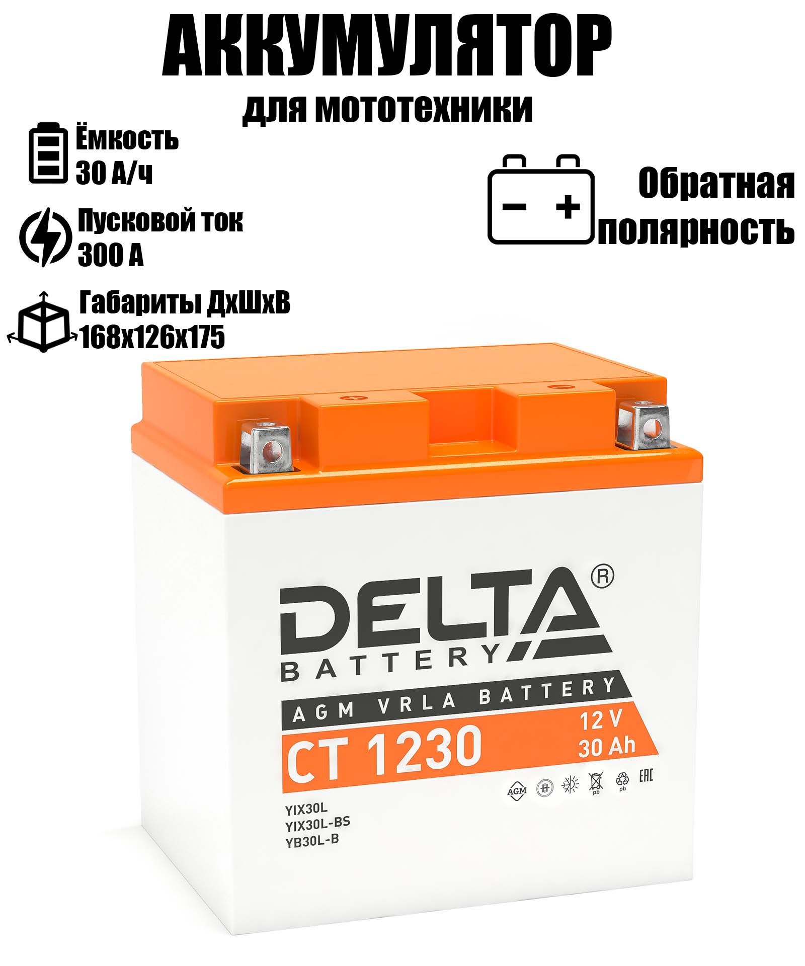 Аккумулятор автомобильный DELTA BATTERY 30 A/ч A 300 обратная полярность CT1230, DELTA CT
Аккумулятор автомобильный DELTA BATTERY 30 A/ч A 300 обратная полярность CT1230, DELTA CT