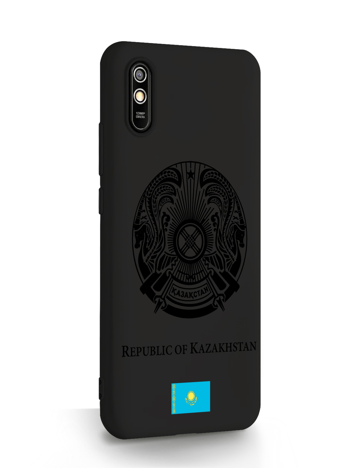 фото Чехол signumcase для xiaomi redmi 9a черный лаковый герб казахстана черный