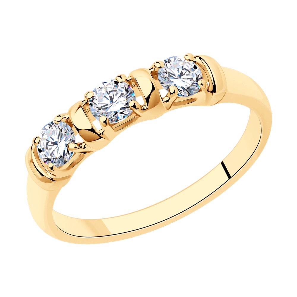 фото Кольцо из серебра с фианитом р. 19,5 diamant 93-110-01304-1