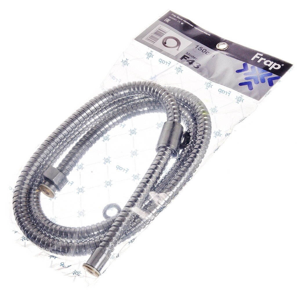 фото Шланг для душа, сталь, имп-имп, 150 см, двойной замок, frap, f43